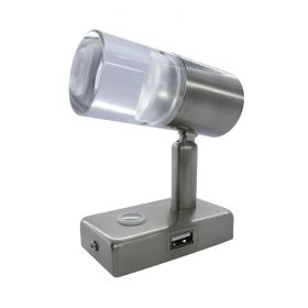 Reading Light Touch Dimmable with USB Port - 1W 12/24V - Cool White