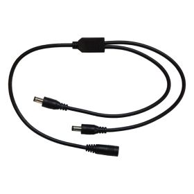 2.1mm Barrel Jack DC Plug Splitter Cable 1xFemale to 2xMale Black 01