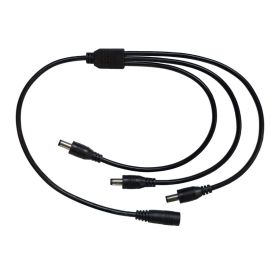 2.1mm Barrel Jack DC Plug Splitter Cable 1xFemale to 3xMale Black
