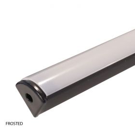 Aluminium Strip Light Channel - Corner Rounded Black 1.5m 1