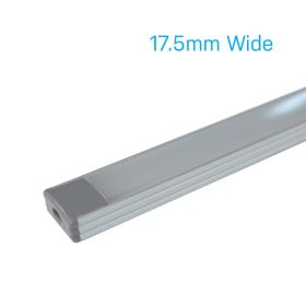 Aluminum Strip Light Channel - Slim w/Clip Cover Silver 01