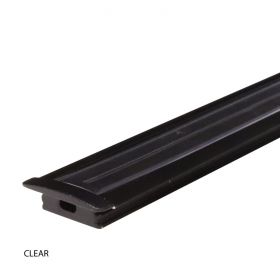 Aluminium Strip Light Channel - Slim w/Flange Black 1.5m