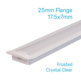 Aluminium Strip Light Channel - Slim w/Flange White 1.5m