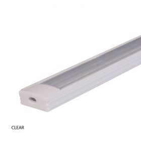 Aluminium Strip Light Channel - Slim w/Clip Cover White 1.5m