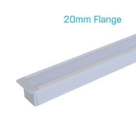 Aluminium Strip Light Channel - Small Square Flange 1.5m 1