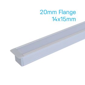 Aluminium Strip Light Channel - Small Square Flange 1.5m 1