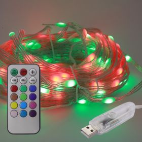 USB String Light 10m PVC Coated Wire Digital with Remote - RGB 01a