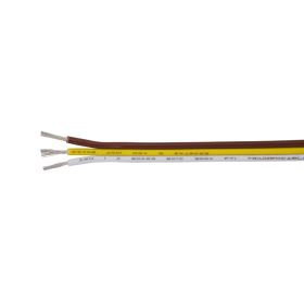 3-Core 0.75mm (18 AWG) Ribbon Cable - White/Yellow/Brown