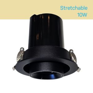 Stretchable and Tilt-able Downlight 10W 110° Warm White 3000K - Black 01