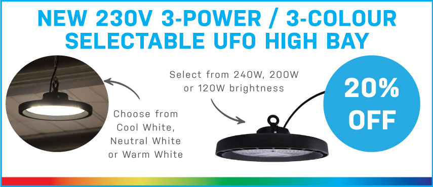 20% Off 3 Colour Selectable High Bay Light 240W
