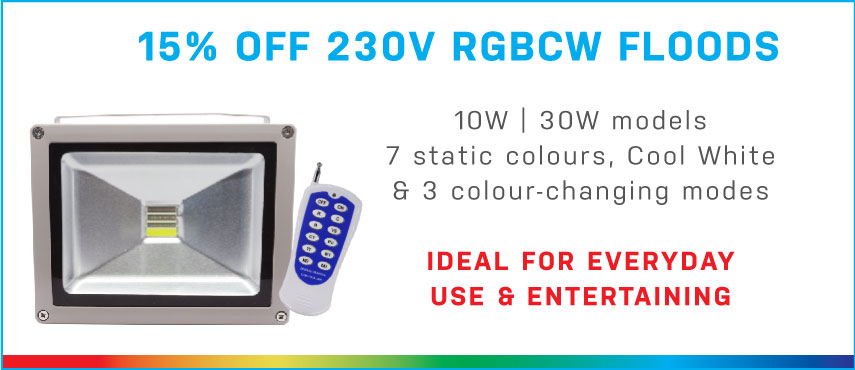 15% Off 230V RGBCW Flood Lights