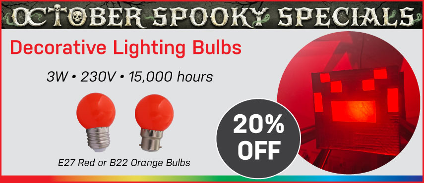October Spooky Specials Coloured Bulbs