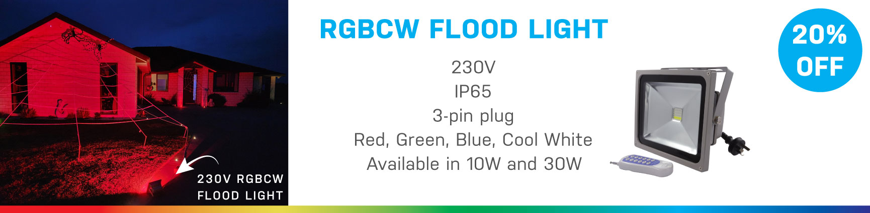 20% Off RGBCW Floodlights