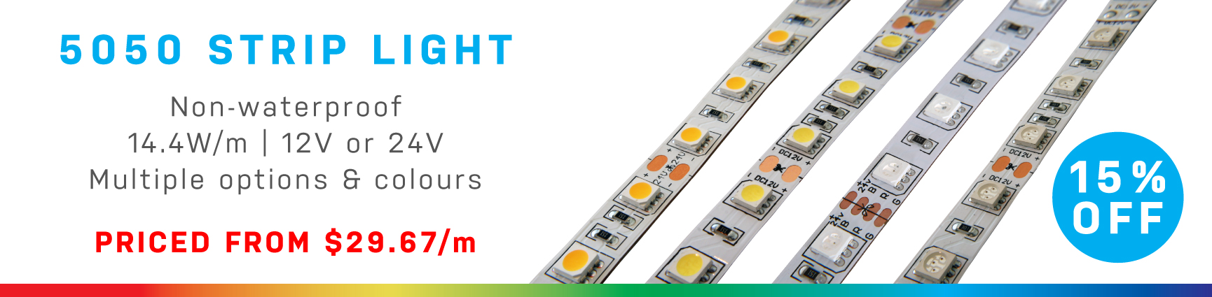 15% off 5050 Non-Waterproof Strip