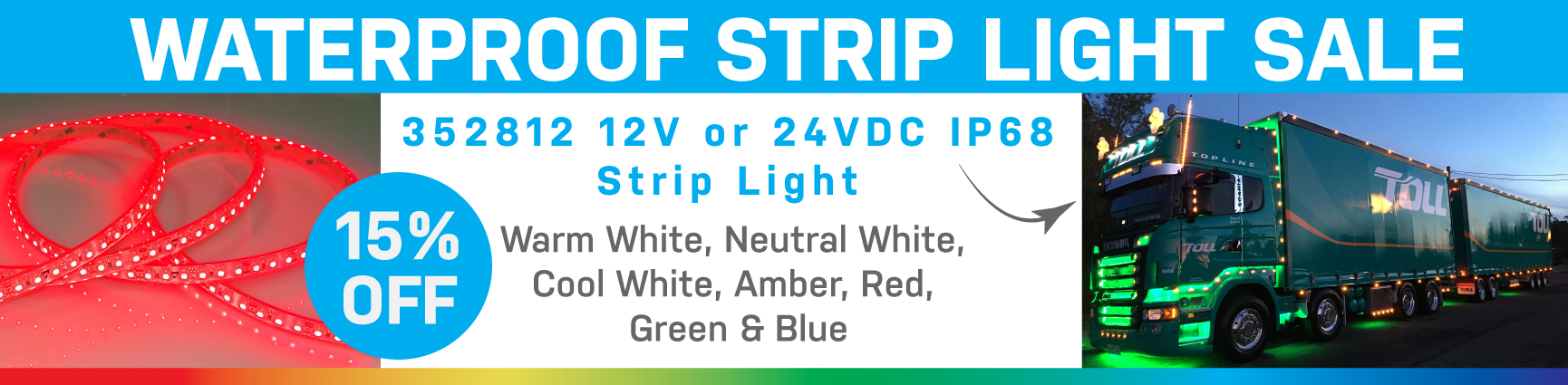 15% Off Waterproof Strip Light
