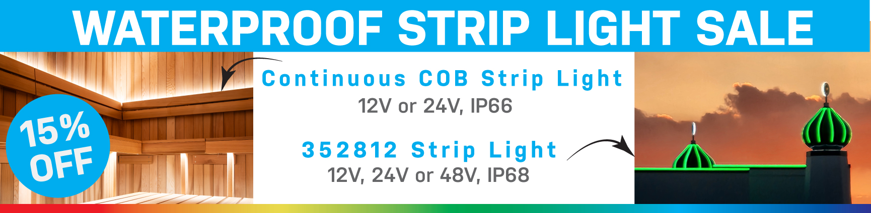 15% Off Waterproof Strip Light