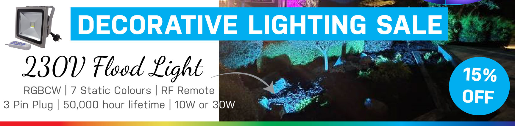 15% Off RGBW Floodlights